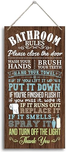 Miniatura 27 de J2 Letrero de cocina rústico de granja, placa de madera colgante decorativa impresa, letrero de reglas de cocina compartidas para dormitorio de