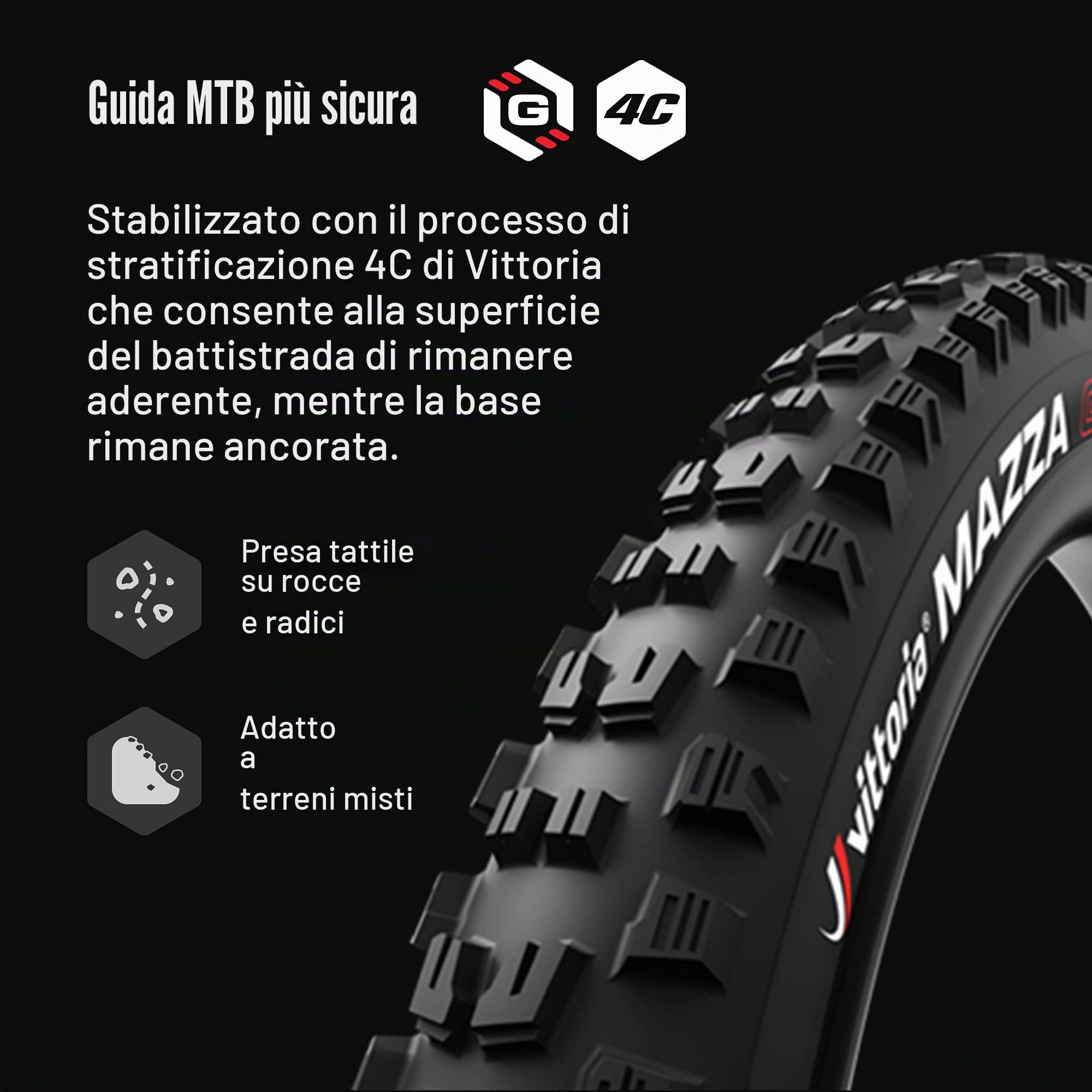 Vittoria Pneumatico MTB Mazza per condizioni miste/morbide - Pneumatico MTB Enduro TNT G2.0