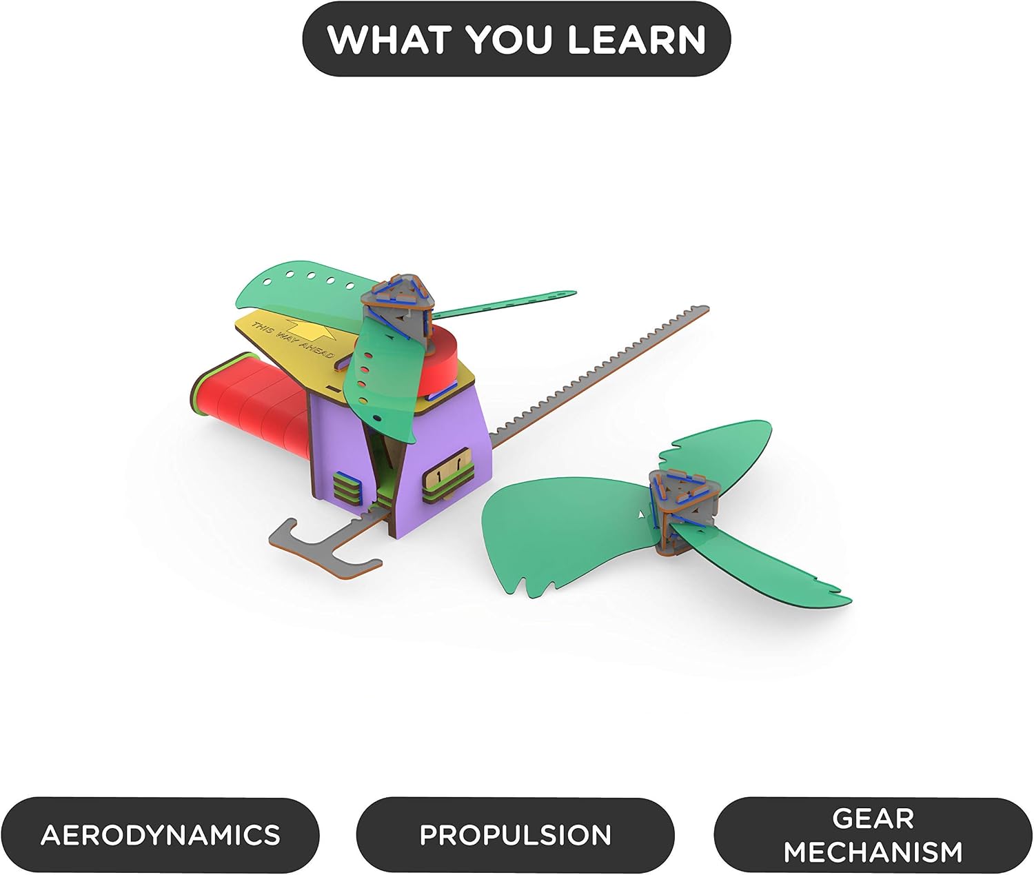 Smartivity Gear Propeller Flying Machine for 6+ Years Boys and Girls, STEM, Learning, Educational and Construction Activity Toy Gift (Multi-Color)