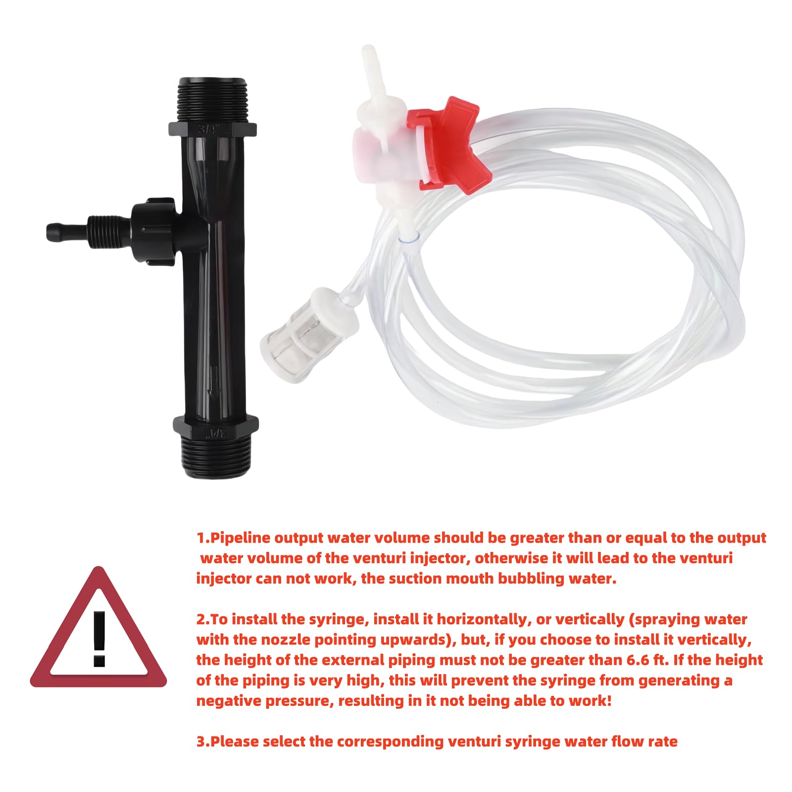 Inyector Venturi de PVC resistente al envejecimiento de 3/4 pulgadas, inyector Venturi para equipos de riego por goteo para aspirar fertilizantes en sistemas de riego agrícola, 2 juegos