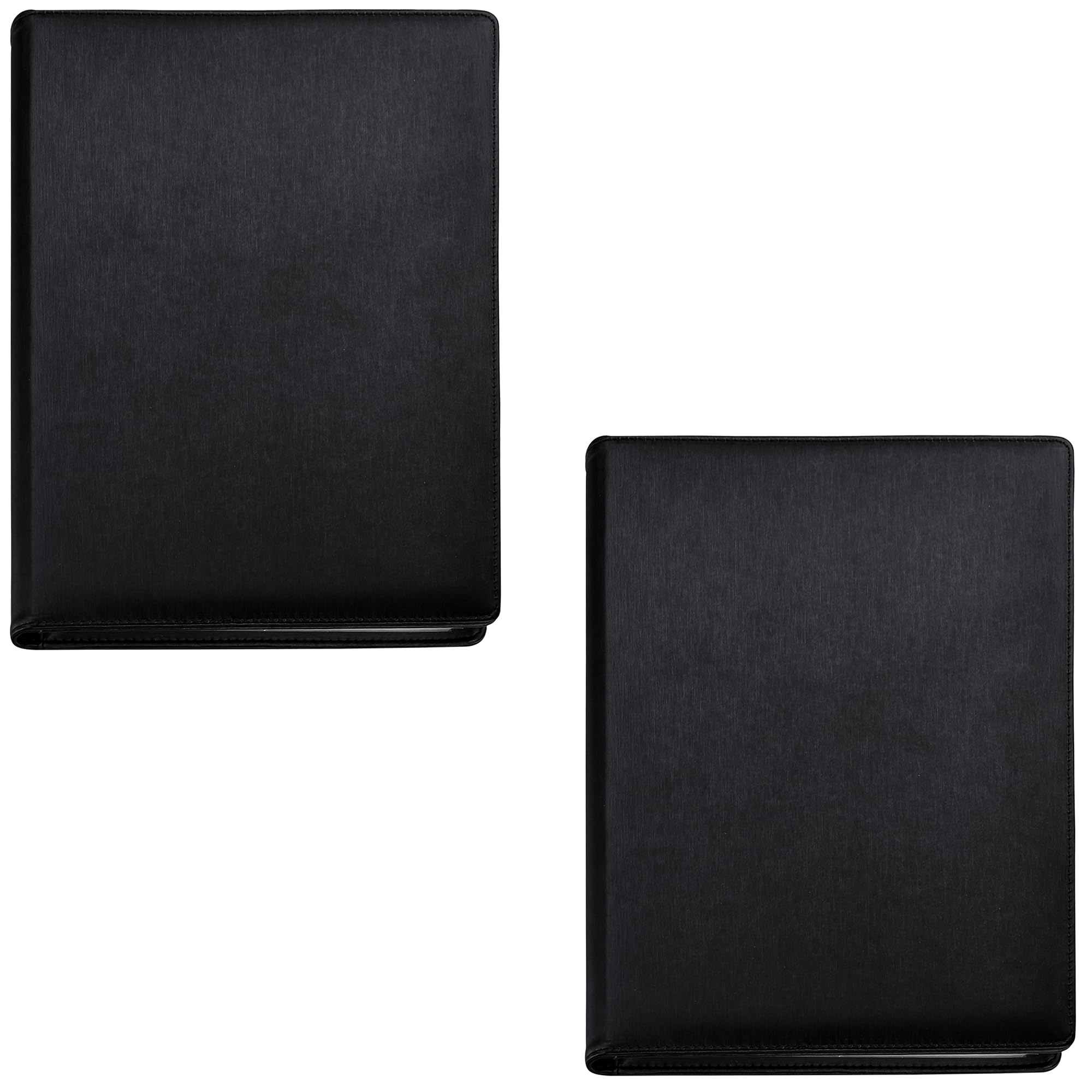 Arpan A4 Professional Display Book Folder for Presentations, CVS, Artwork & Interviews – Leather Portfolio Presentation Folder with 48 Pockets (96 Views) – A4 Pocket Display Book (Black – 2 Pack)