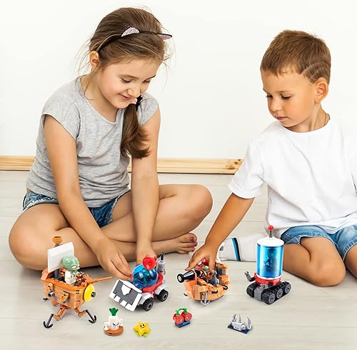 Miniatura 7 de Maikerry Juego de 4 unidades de plantas y zombis pequeños modelos de montaje vs juguetes de montaje para niños y niñas, grandes regalos para niños y