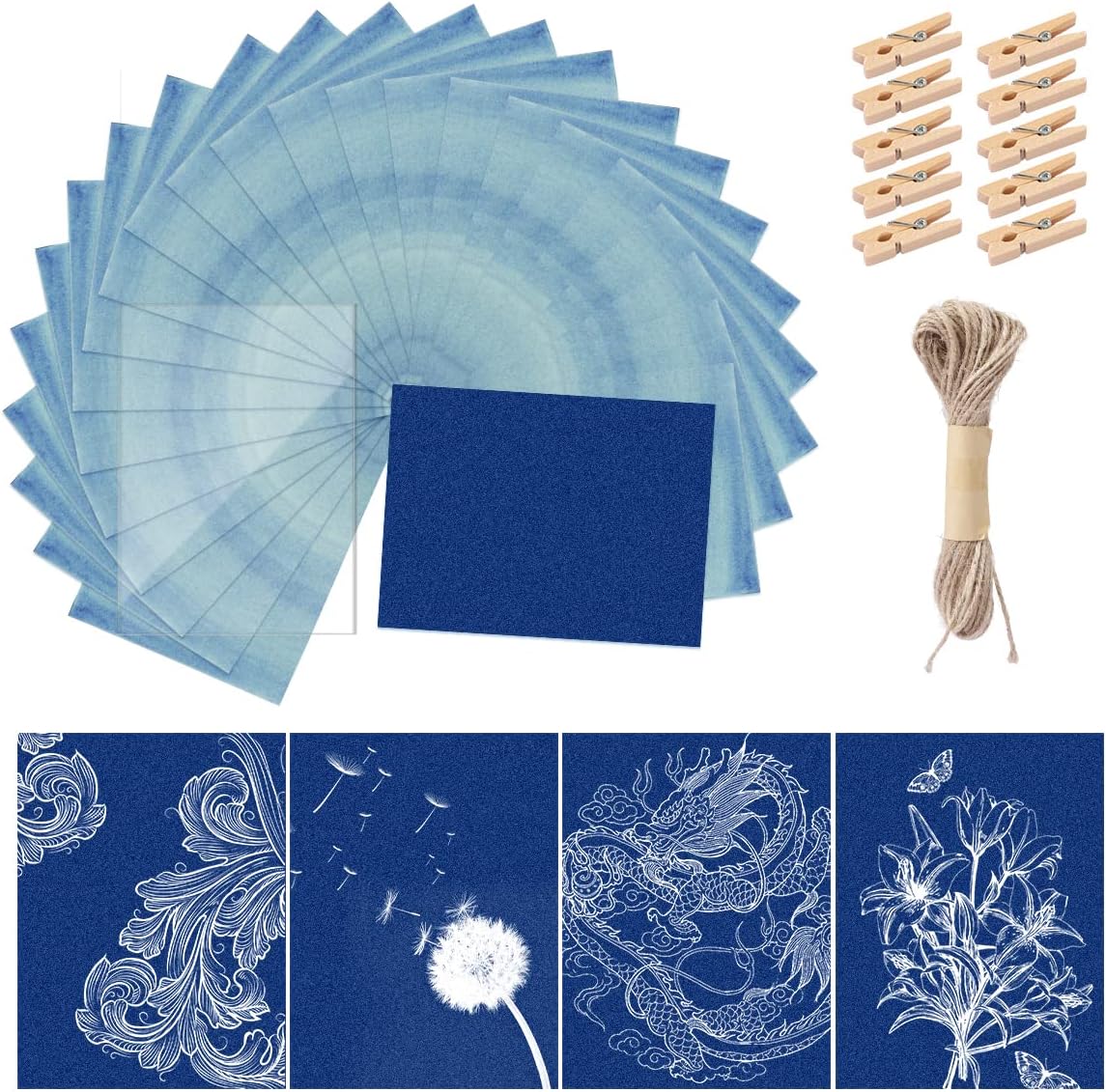 30 Pcs Cyanotype Paper Sun Print Paper Kit High
