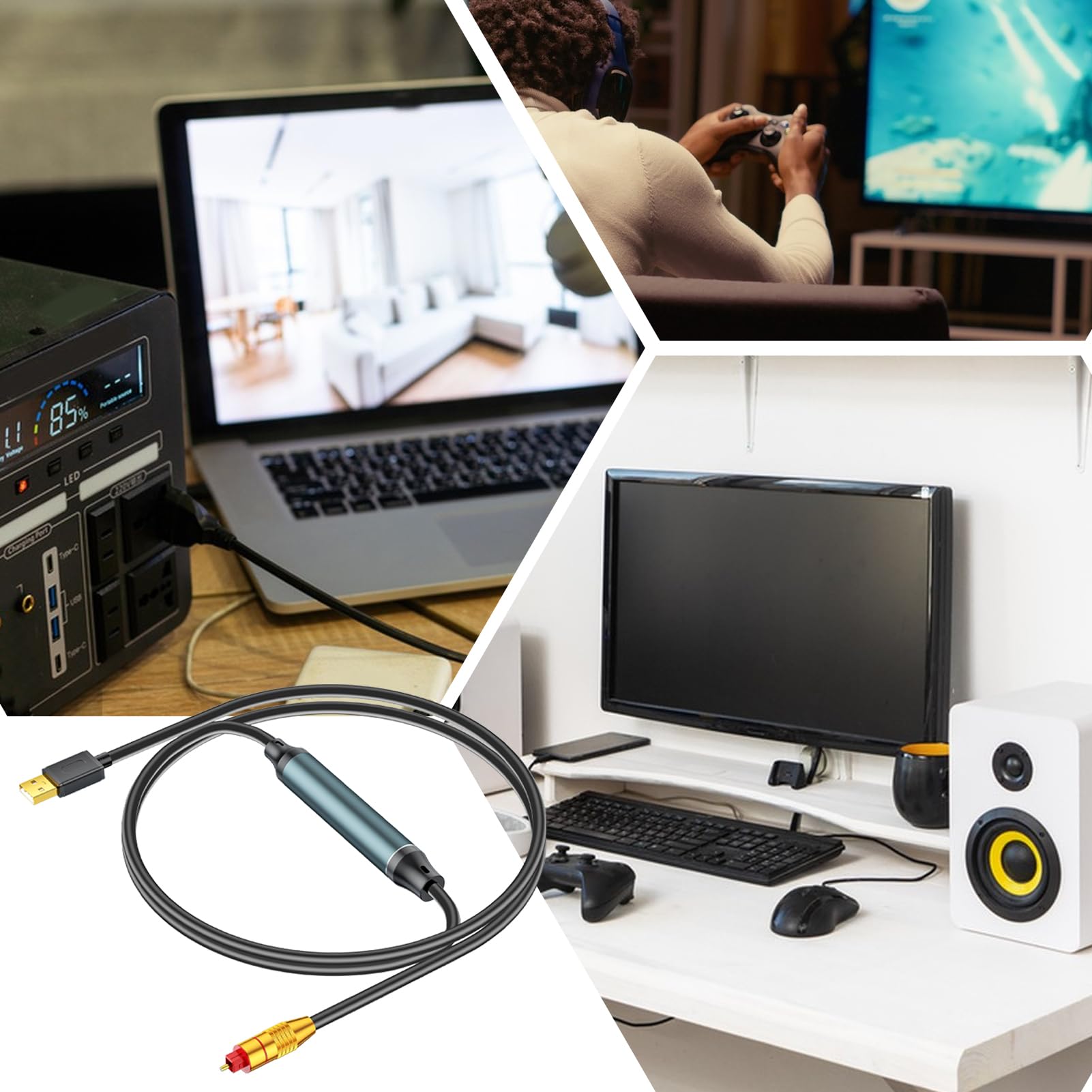 Trasmettitore USB Ottico Convertitore Ottico Portatile Per Uscita Audio