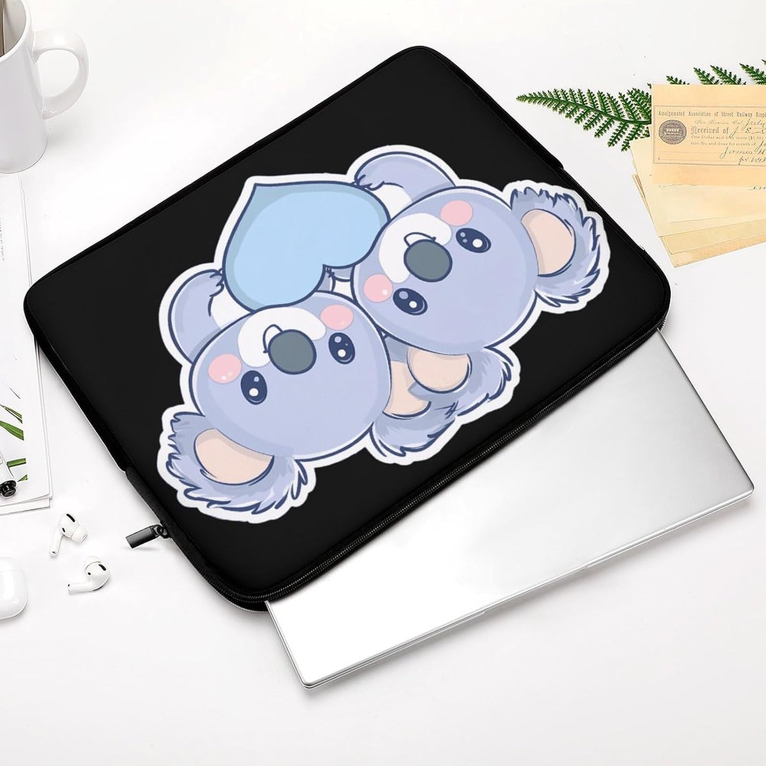 Cute Koalas With Love Heart Laptop Case Sleeve Computer Tablet Bag image 4