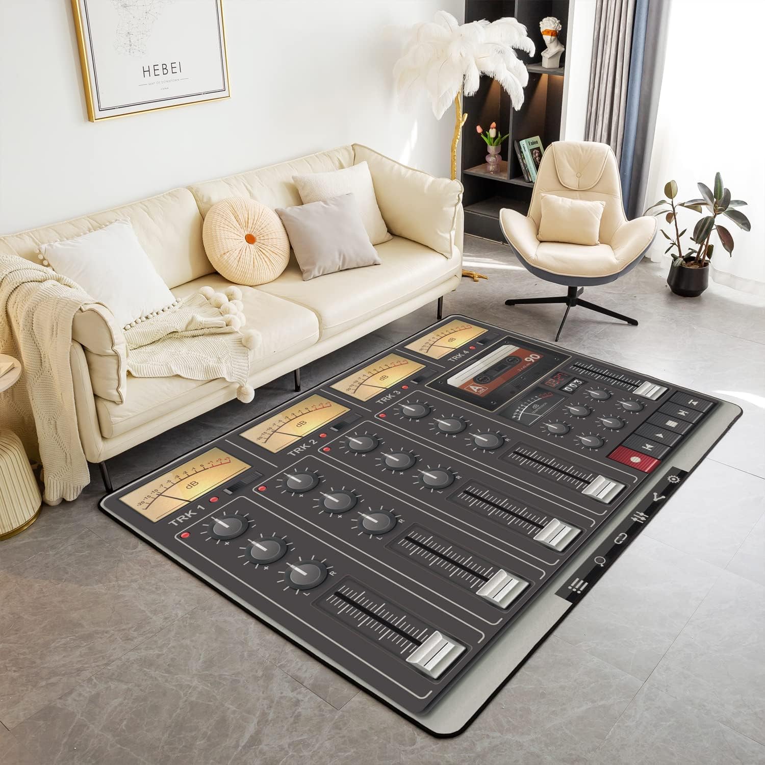 Tapis de salon avec musique rock pour protéger le sol des instruments