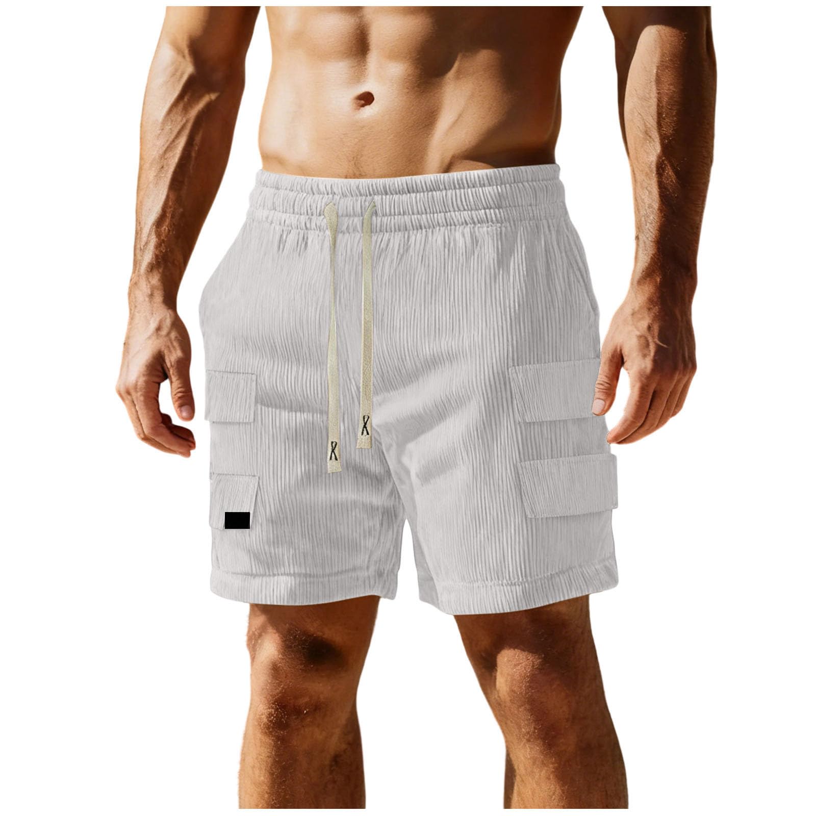 Cambkatl Versatile Versatile Shorts for Men Loose Elastic Waist Casual Summer Stretch Workout Lounge Shorts with Pockets