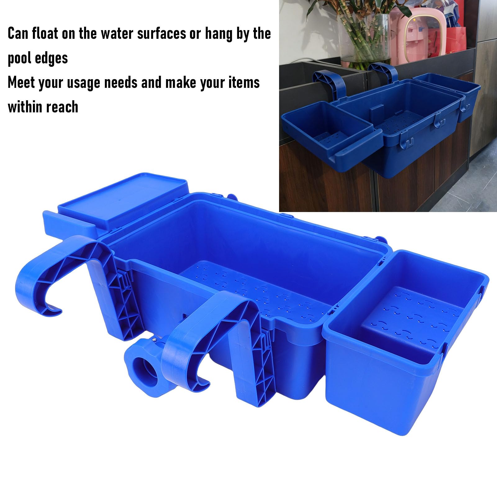 Cesta de Almacenamiento para Piscina, Cesta Colgante Desmontable para Piscina, Organizador para Toallas, Juguetes y bebidas.