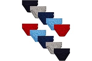 Fruit of the Loom Men's Sport Briefs (10-Pack, S-L, Assorted Colors)