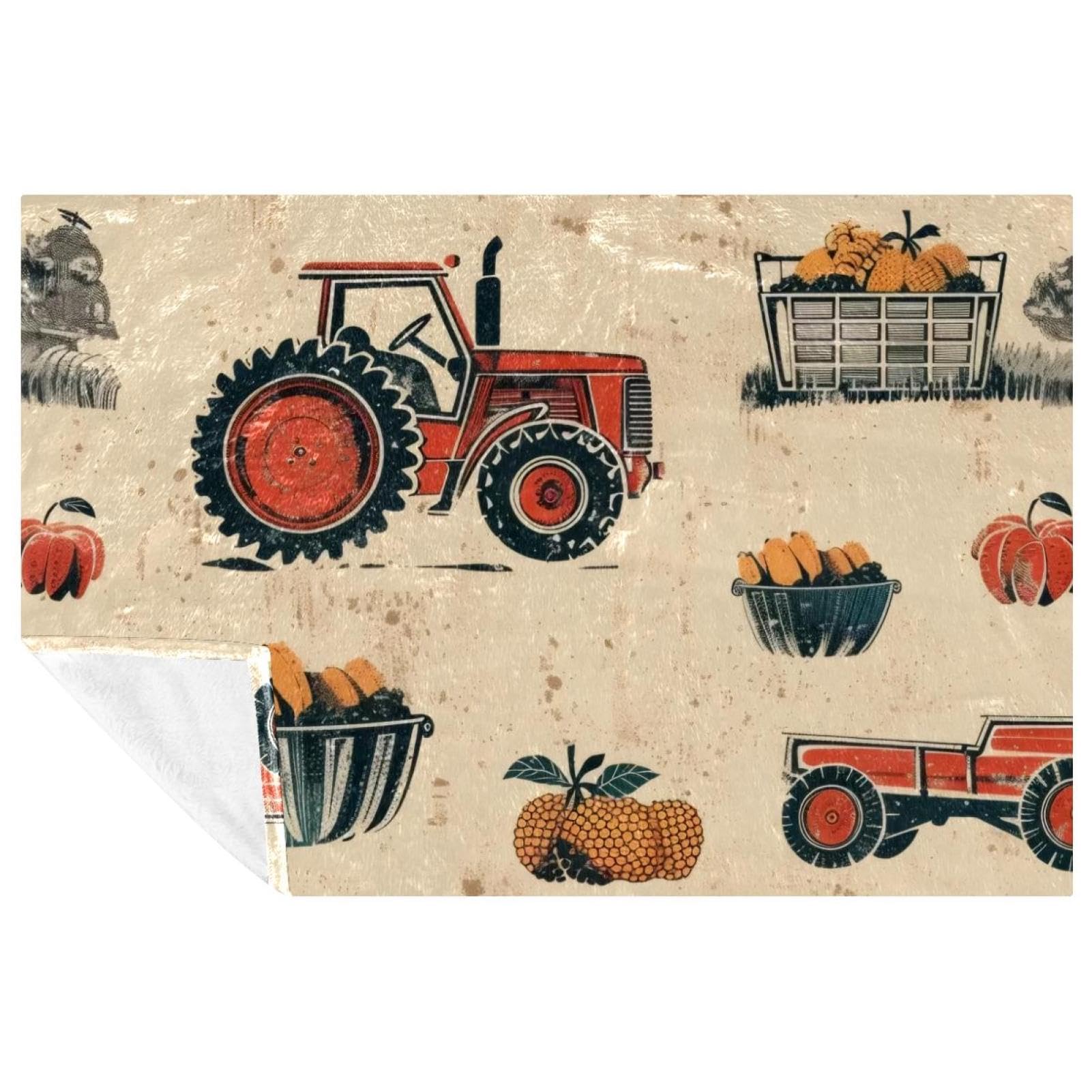 Couverture douce Farm Crops 150x100 cm chaude pour lit et canapé