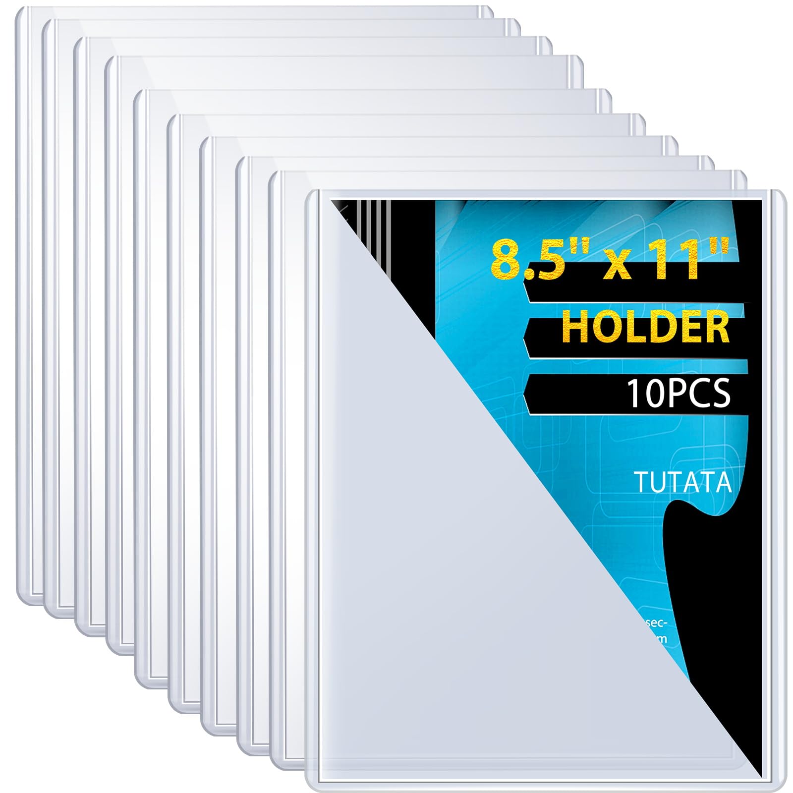 10 PCS Page Protectors Heavy Duty, 8.5×11 Top Loader, Clear Document Holder, Hard Plastic Sleeves with Film, Protectors for Paper, Posters, Awards, Certificates and Cards