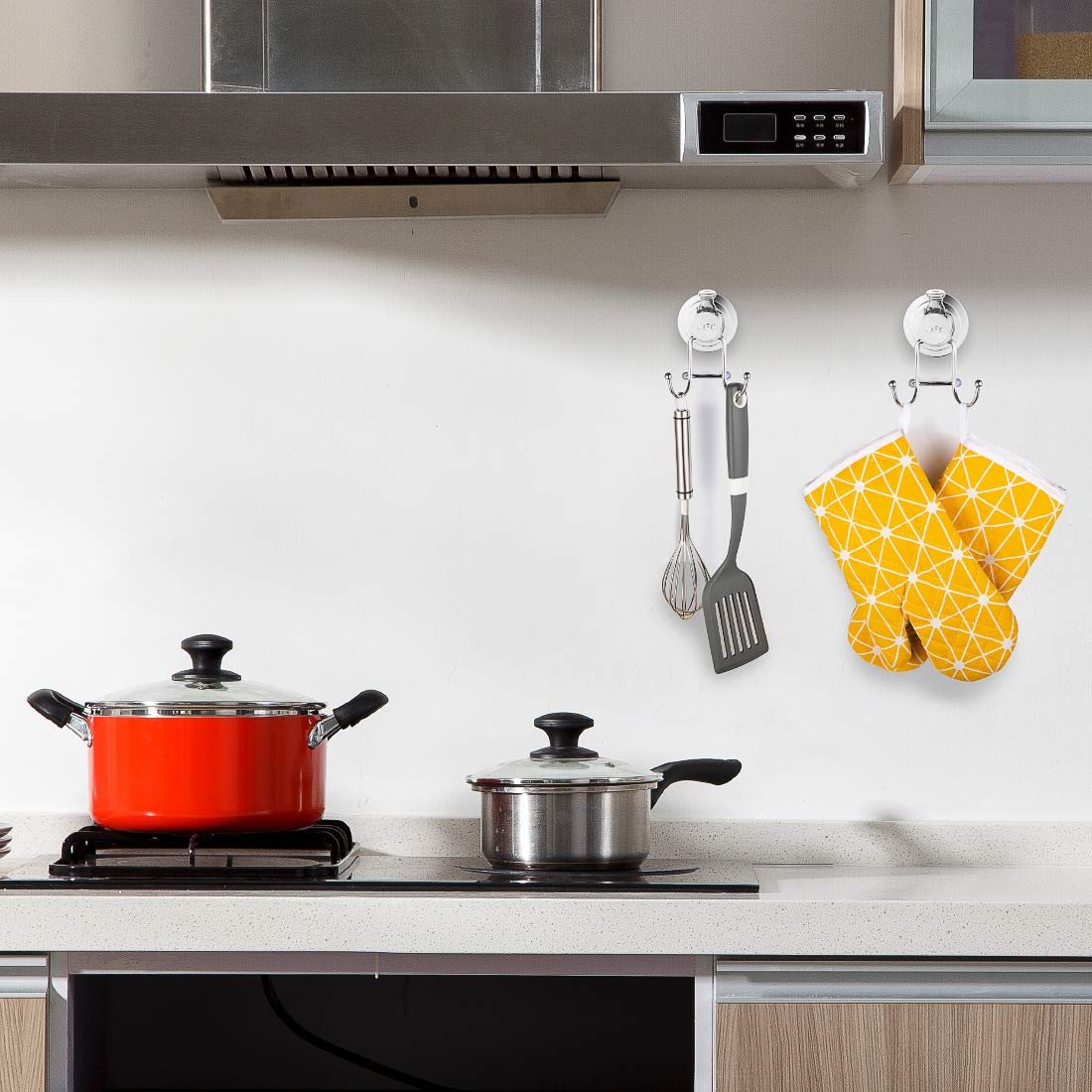 JiePai - Gancho con Ventosa para Toallas, Cromo, Soporte para baño, Cocina, Puerta, Organizador de Toallas de Acero Inoxidable para Toallas, Albornoces, lufas, Abrigos, Bolsas