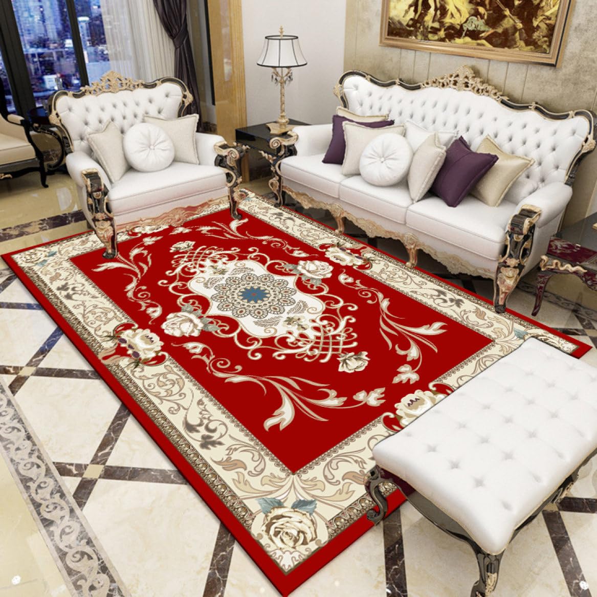 Amazon｜ラグマット カーペット 花柄 200*300 ホットカーペットカバー