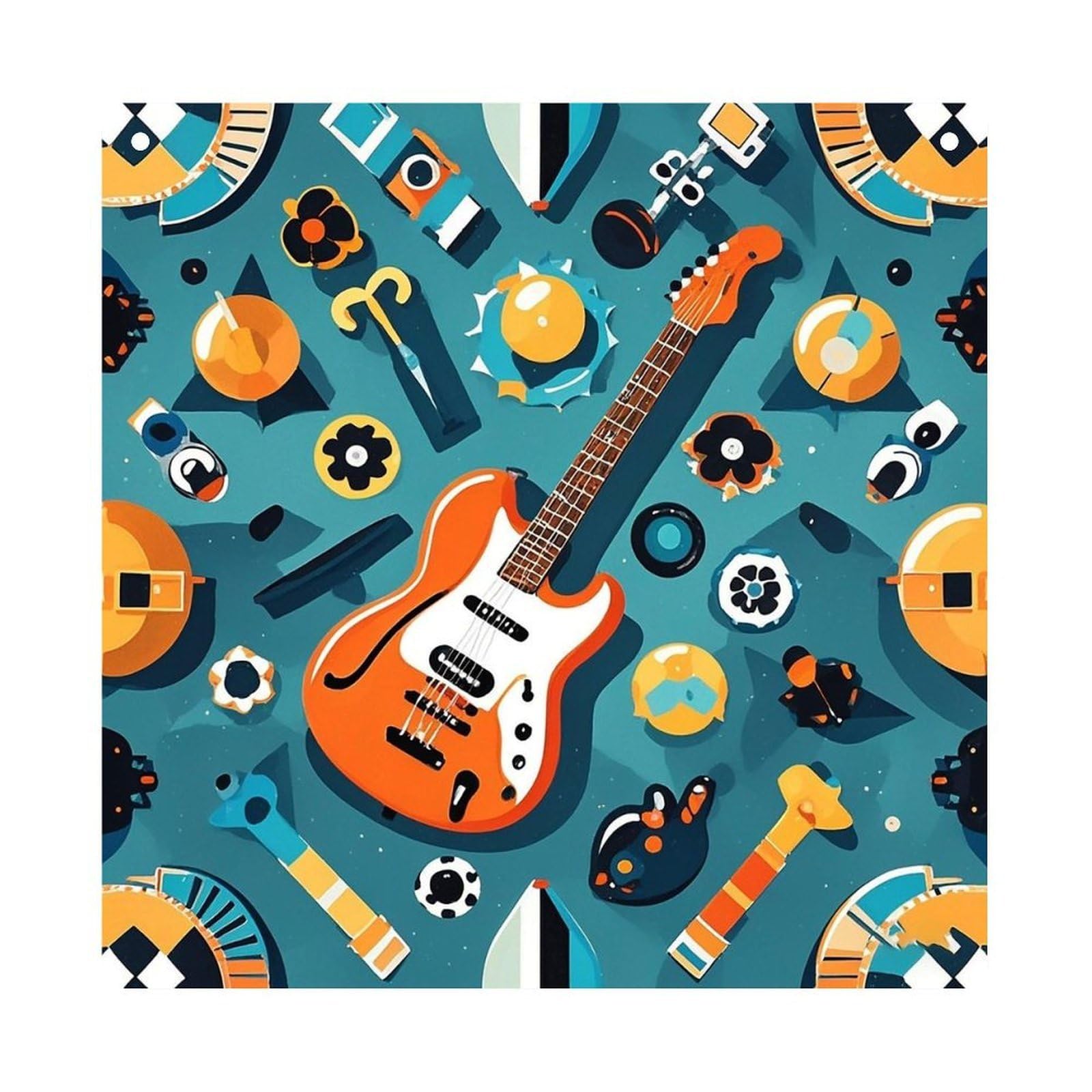 Rock Instrumental Patterns Hanging Ornament Wall Decor Pendant