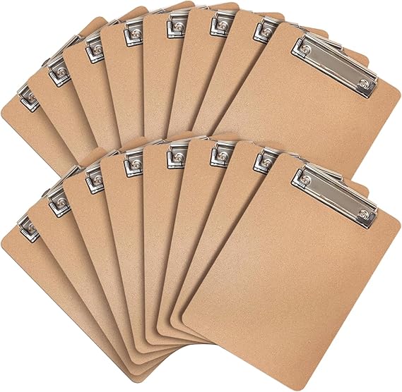 Uzant Mini Clipboards, 16 Pack 6" x 9" Small Clipboards Bulk, Memo Size Clip Boards