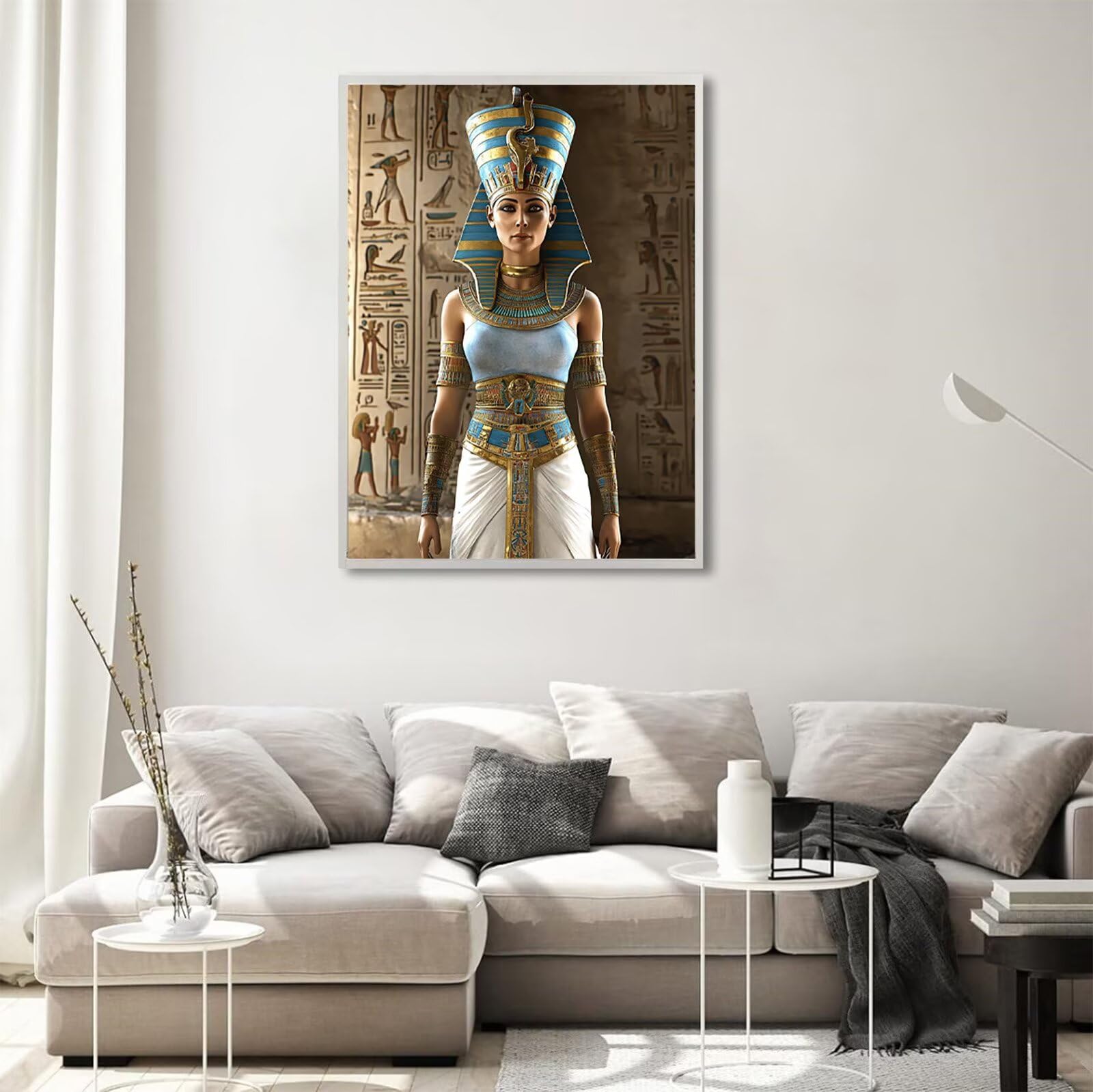 Diamond Painting Ägypten, Frau Diamond Painting Erwachsene 5D Runder Full Drill Diamond-painting, DIY Bastelset Kreativ Set für Erwachsene, Crystal Art Home Wand Dekor, Geschenke 60x80cm, Model871
