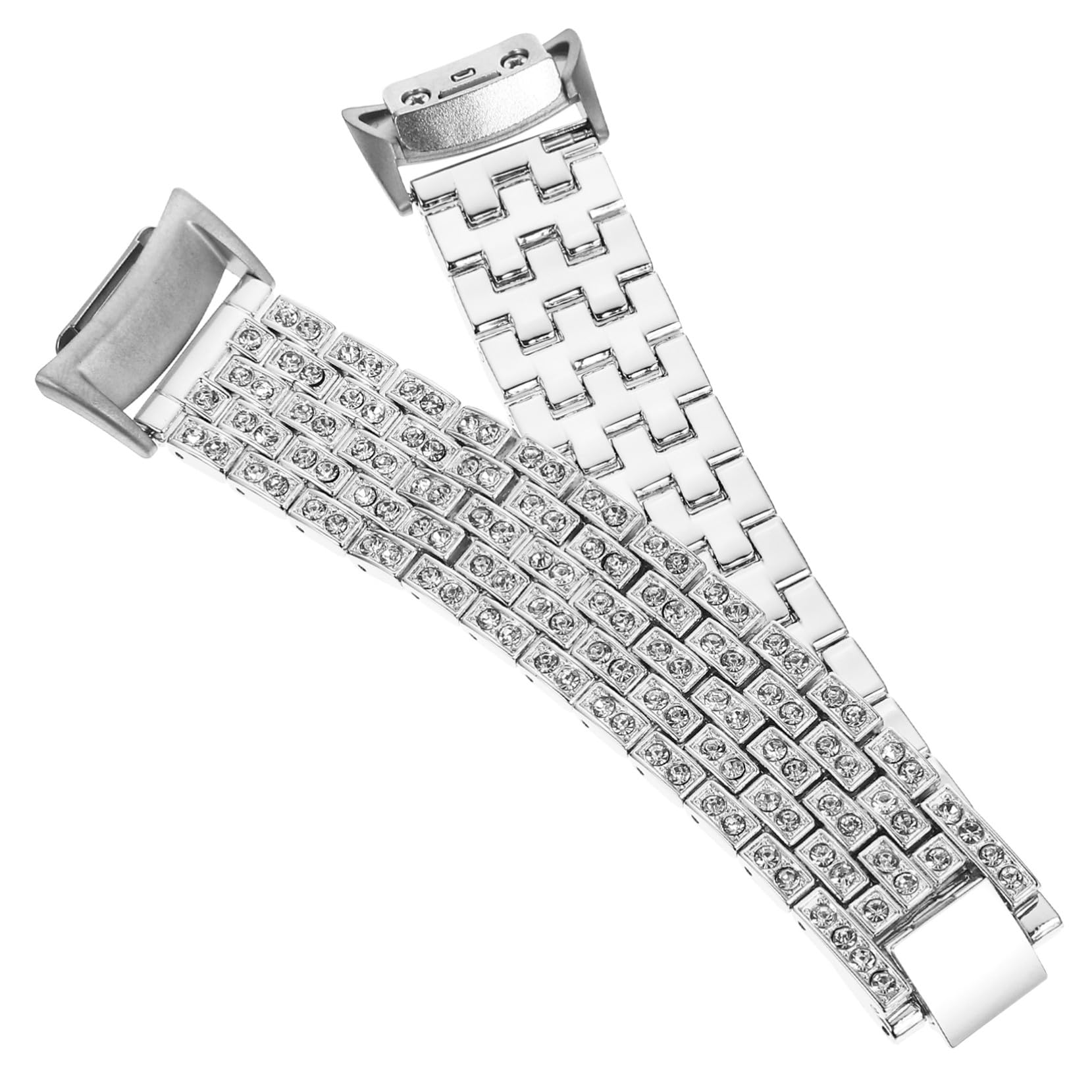 3 Piezas Correa Reloj Inteligente Acero Inoxidable Resistente Decorativa Compatible Plata