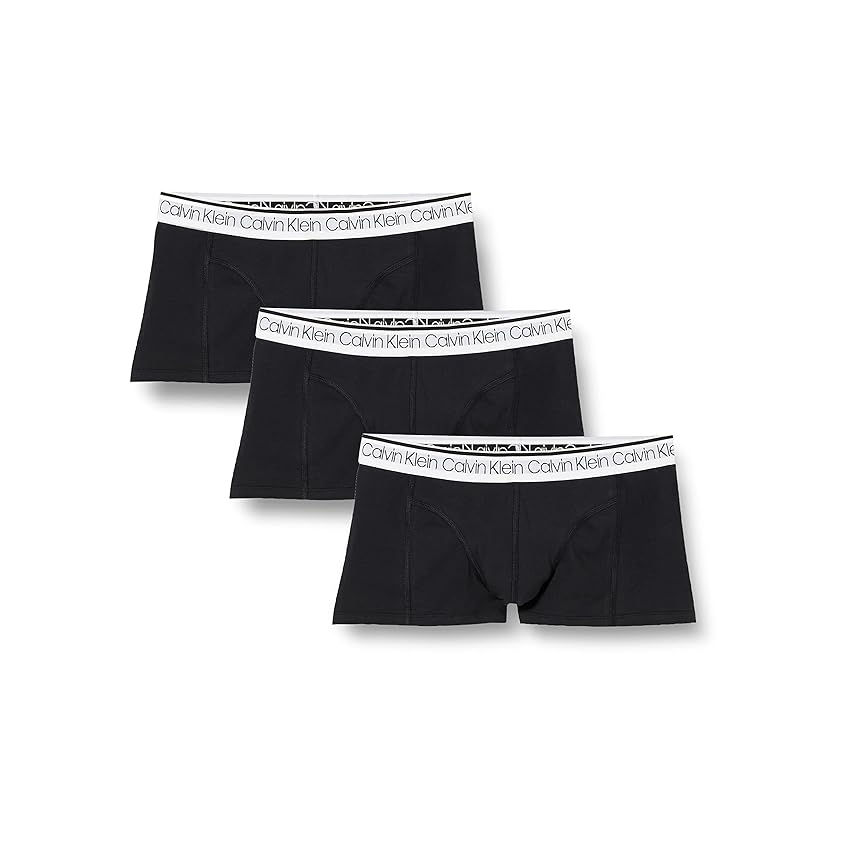 Immagine del prodotto Calvin Klein Boxer Uomo 3 Pack 3 PK Low Rise Trunk Elasticizzati, Nero (Black W/ White Wb), L (Amazon Exclusive)