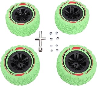 4 szt. 12mm Hex RC Zestaw Opon do kół, Gumowe Błoto Opony Terenowe z Kołami Beadlock do 1/14 1/16 RC Samochód Ciężarówka