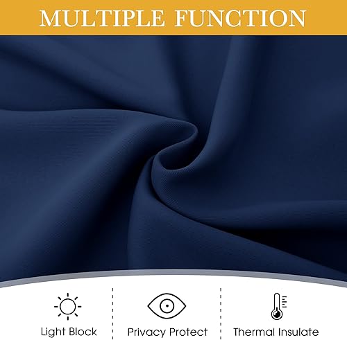 Miniatura 80 de RYB HOME Juego de 2 paneles de cortinas opacas grises de 63 pulgadas de largo, cortinas sólidas resistentes para oscurecer la habitación