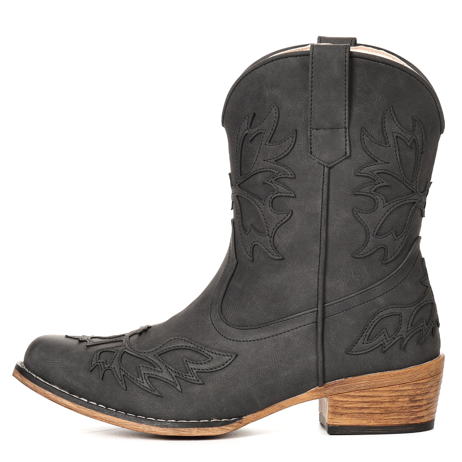 IXU Cowboy Boots for Women Ankle Cowgirl Boots Western Embroidered Booties