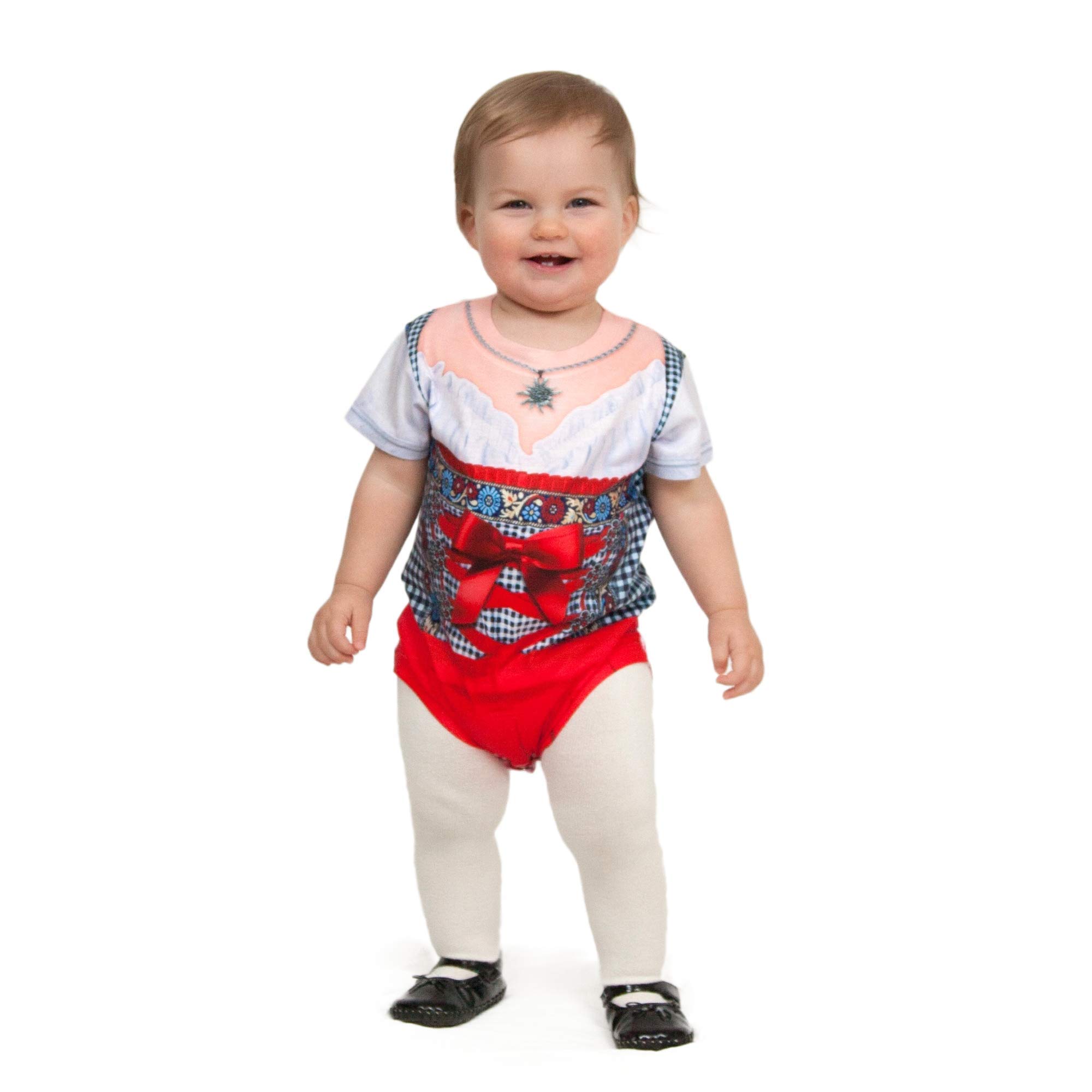 Essence or Europe Gifts E.H.GDirndl Dry Fit Adult 3-D Realistic Baby Bodysuit with Faux Red Checkered Pattern/Essence of Europe Gifts E.H.G
