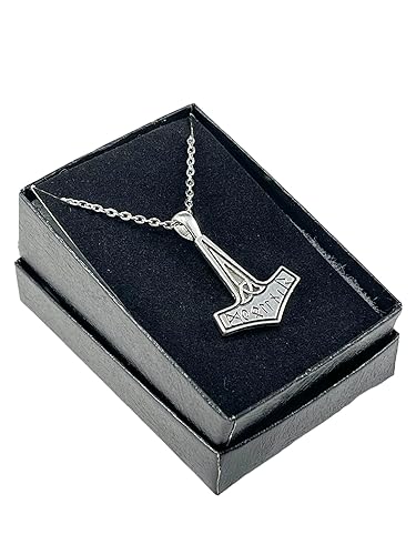 Miniatura 3 de Silver Mjolnir Pendant, Thor's Hammer, Norse Viking Talisman Necklace with Stainless Steel Chain