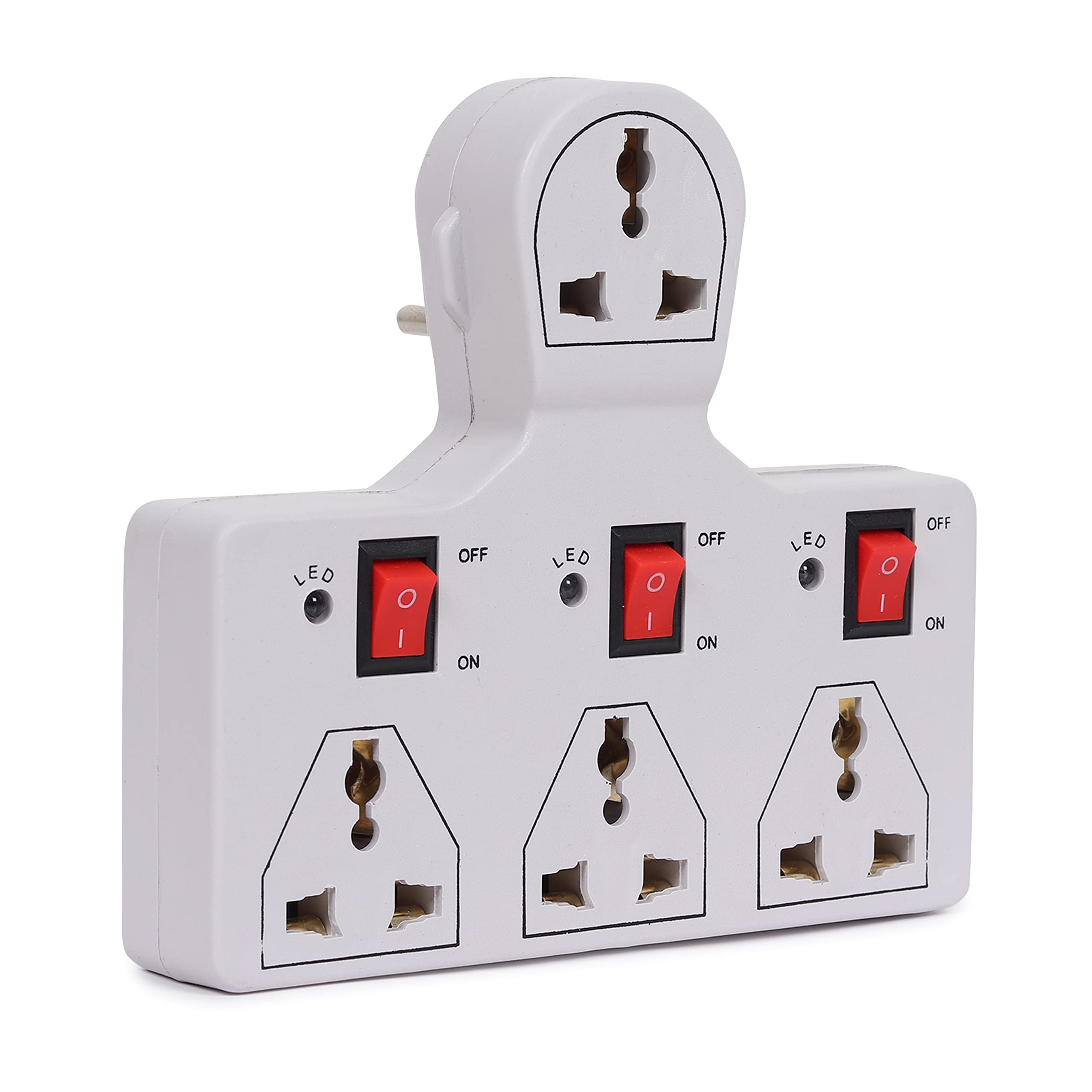 Digiway 4 Universal Socket 3 Switch Multiplug Sockets Extension Board/Extension Cord