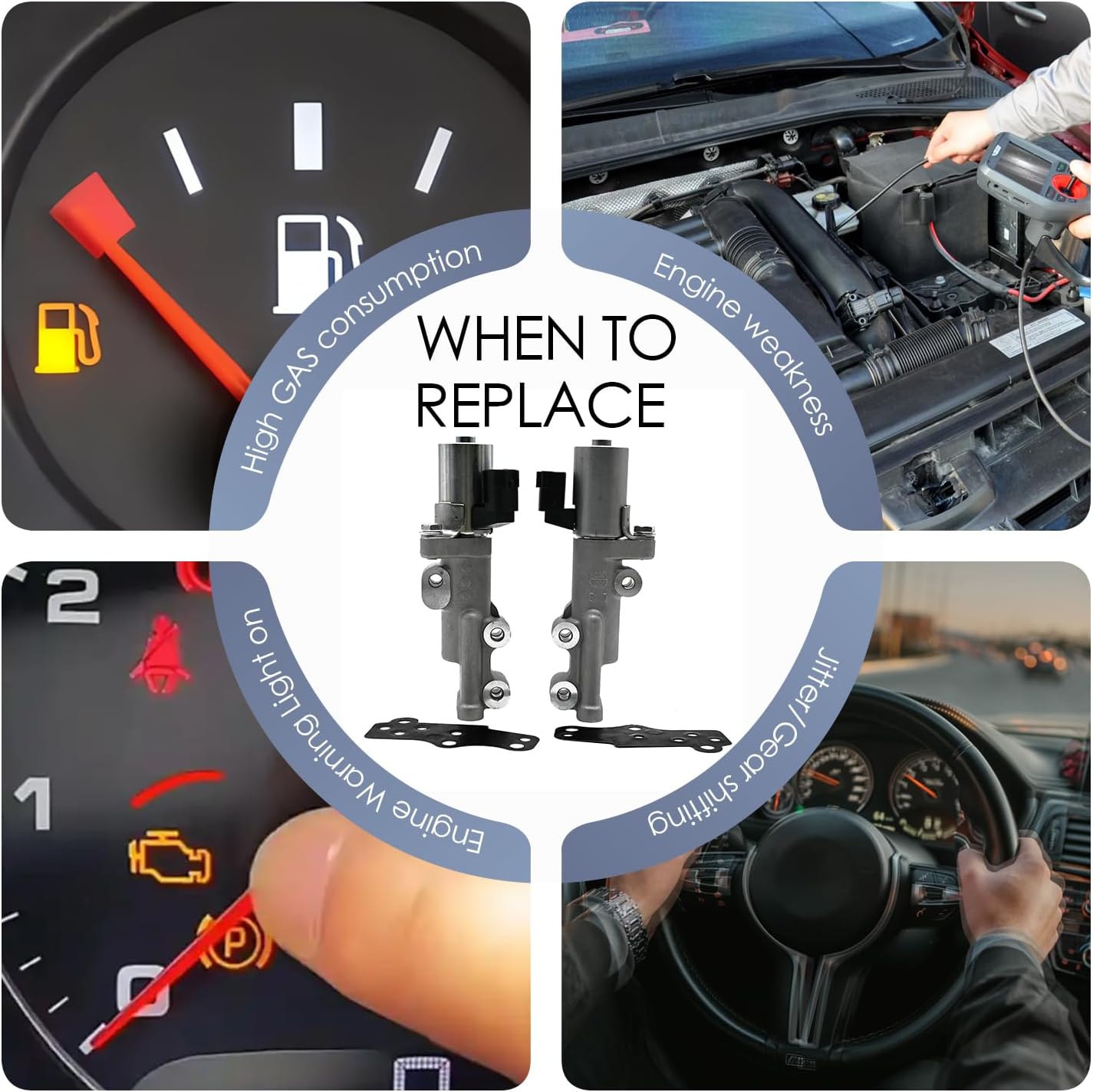 2PCS Left and Right Engine Variable Valve Timing VVT Solenoid OCV Oil Control Valve V6 3.5L 4.0L Fit for Nissan Infini-ti 350Z Altima Frontier FX35 G35 M35 NV1500 NV2500 NV3500 Pathfinder Quest Xterra