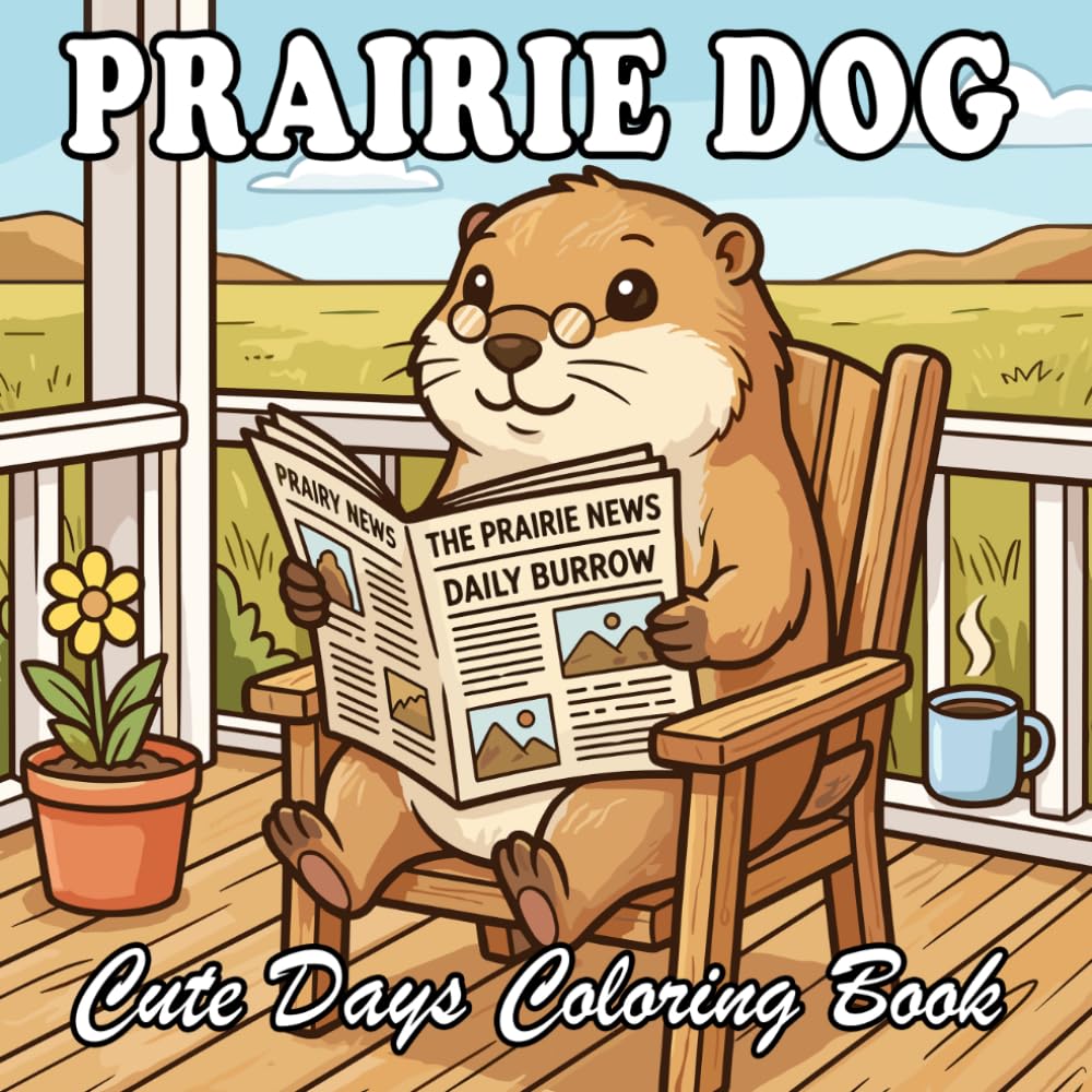 Cozy Prairie Dog Coloring Book: Cute Anthropomorphic Prairie Dog Home Life for Kids and Adults