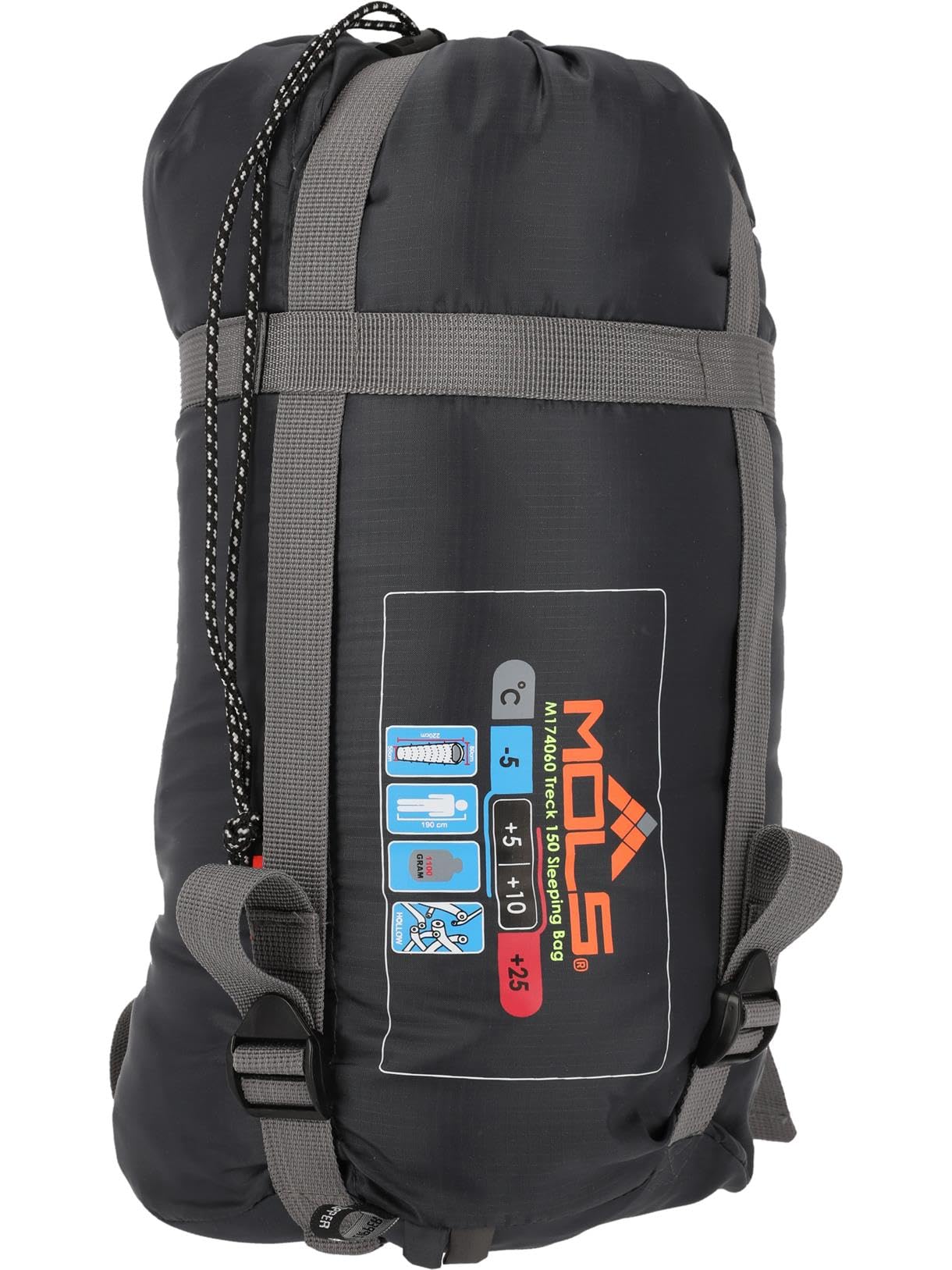 MOLS Treck Sleeping Bag Ebony One size : Amazon.co.uk: Sports & Outdoors