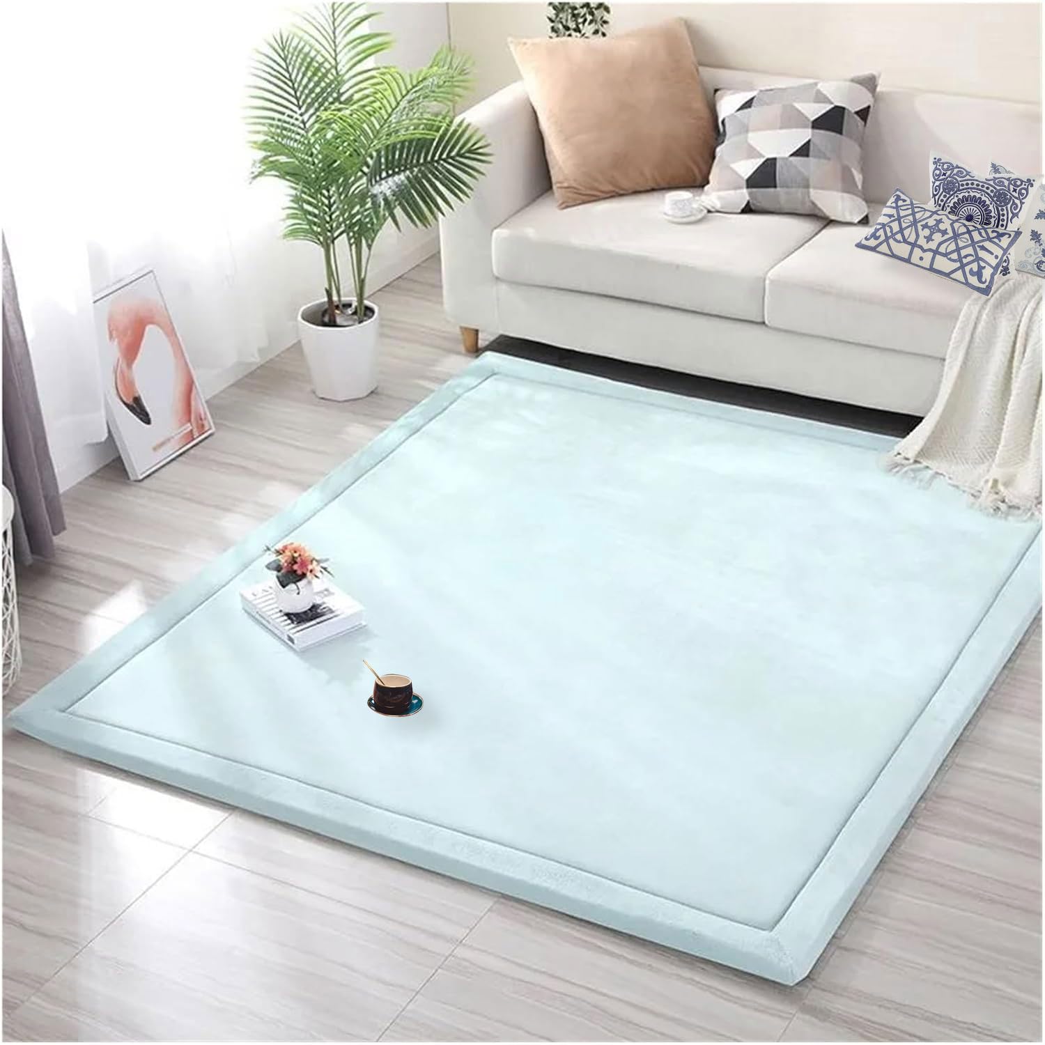 Premium Coral Velvet Baby Play Mat, Stylish Playmat for Floor with Non-Slip Backing for Crawling, Soft Play & Tummy Time - Easy Care -F-60 * 230cm