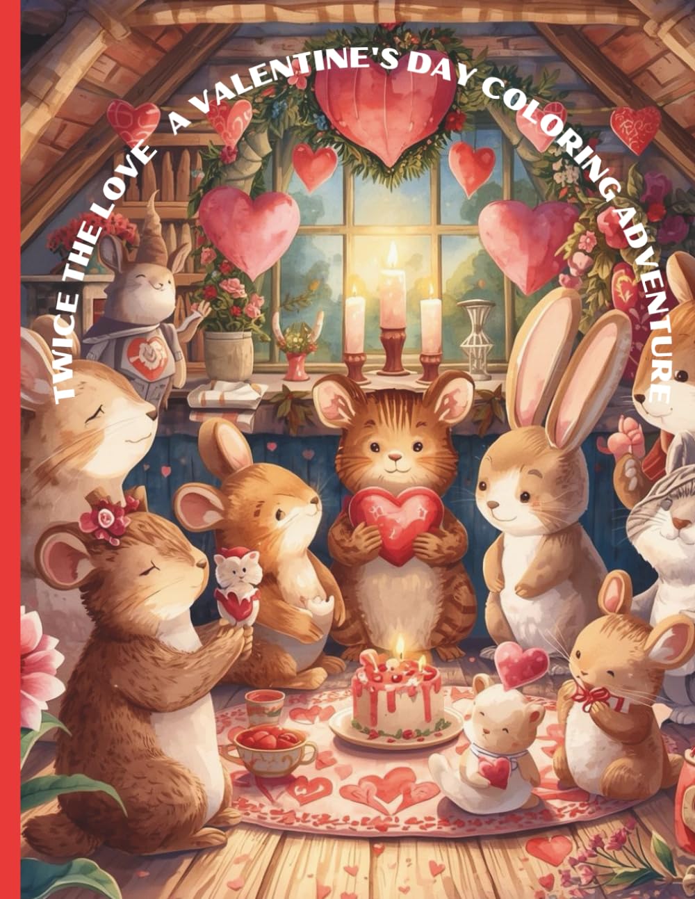 Twice the love A valentines day coloring adventure: A Cute and Easy Valentine Coloring Book Featuring Loving Animal Pairs, Hearts, and Fun Valentine Scenes for Ages 3–8