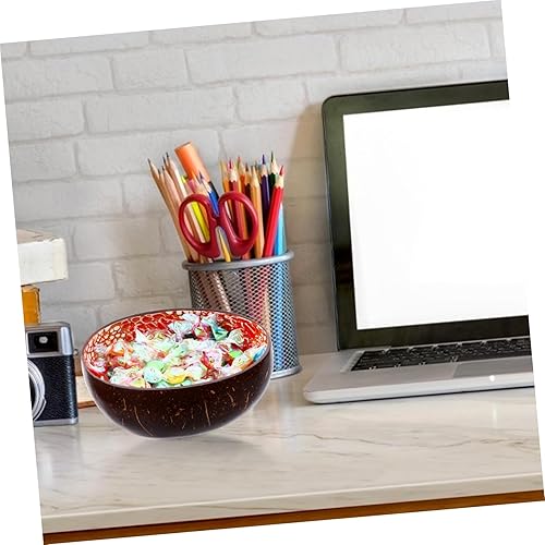 Miniatura 6 de Cuenco de madera de cáscara de coco, cuenco de ensalada de mesa, decoración natural para el hogar, cuenco de almacenamiento de llaves de concha,