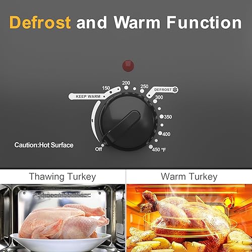 Miniatura 4 de Sunvivi Horno Tostador con Tapa de Autohilvanado, Horno Eléctrico de 20 Cuartos con Bandeja y Rejilla Extraíbles, Control de Temperatura de Rango