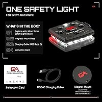 Vista 4 de Guardian Angel, Micro Series - Luces de seguridad, (Frente completamente blanco y parte trasera roja) Linterna LED recargable, magnética