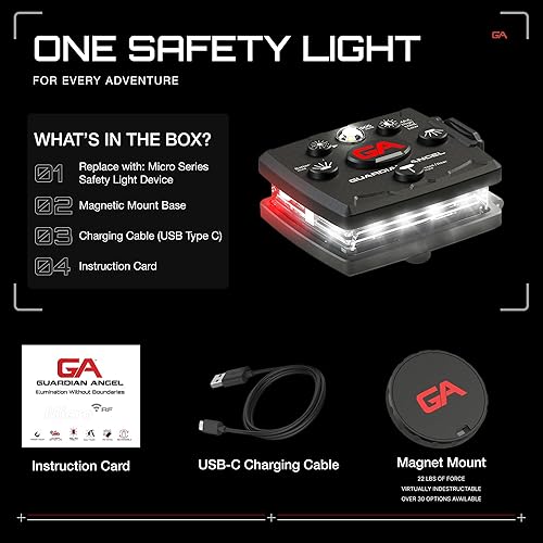 Miniatura 4 de Guardian Angel Elite Micro Personal Safety Light Bar - Magnetic Hands-Free Mountable Flashlight - Lightweight with Rechargeable Battery