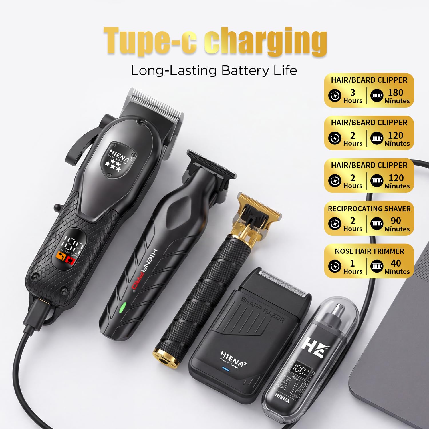 Cordless Hair Clippers for Men, Hair/Beard Trimmer Hair Cutting Kit