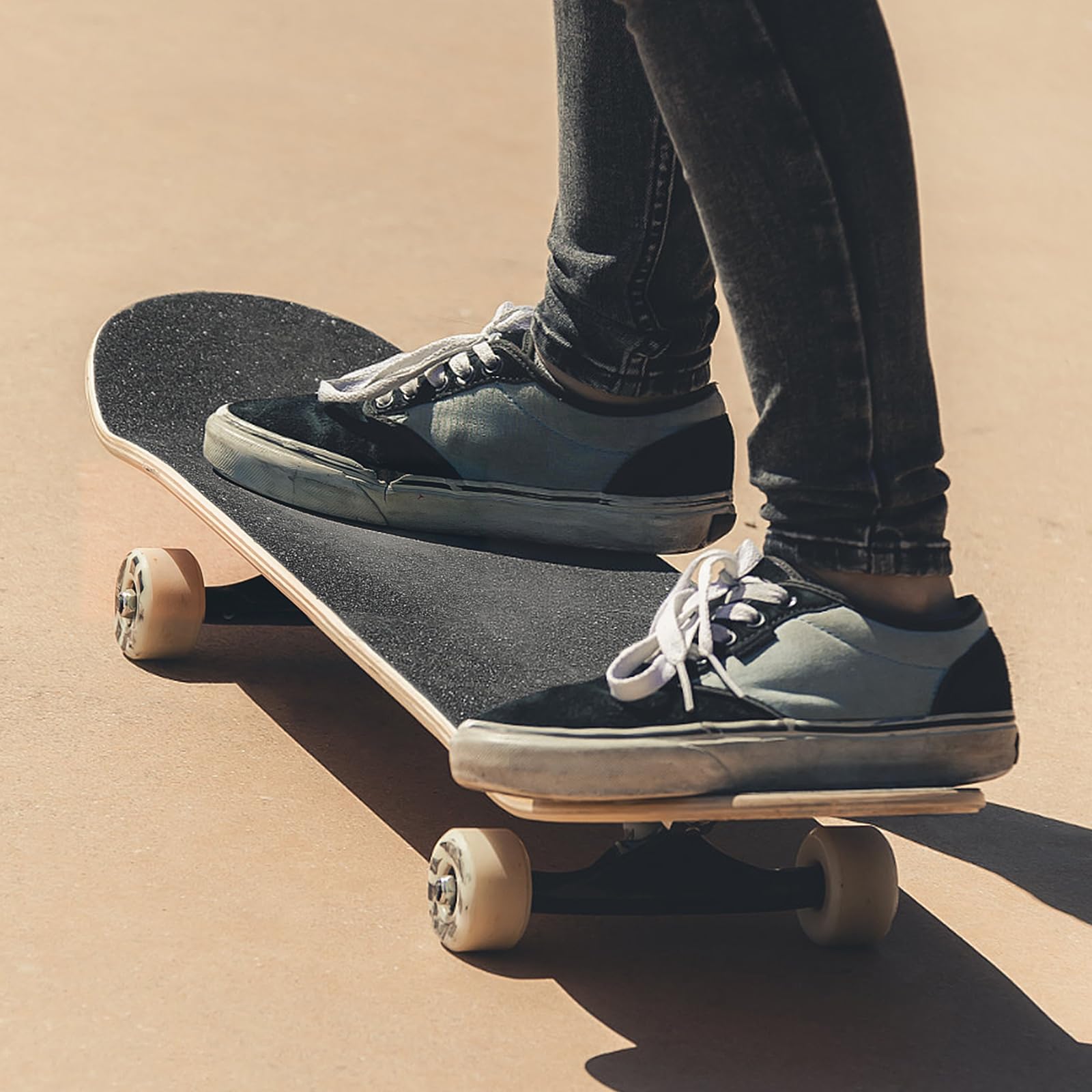 Striscia di nastro antiscivolo con autoadesiva, alta trazione, per scale, skateboard, 300 mm x 5 m, nastro adesivo antiscivolo per pavimenti interni ed esterni (nero)