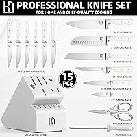 Vista 6 de Kitchen Knife Block Set, 15-Piece Enduring Ultra Sharp Knife Set, Japanese High Carbon Stainless Steel, Premium Forged Knives for Kitchen and
