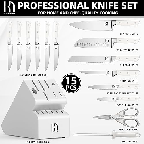 Miniatura 6 de Kitchen Knife Block Set, 15-Piece Enduring Ultra Sharp Knife Set, Japanese High Carbon Stainless Steel, Premium Forged Knives for Kitchen and