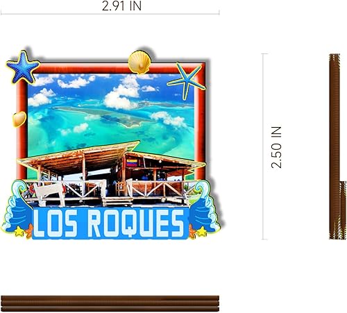 Miniatura 3 de Los Roques Venezuela - Imán de madera 3D para nevera, recuerdos coleccionables, decoración artesanal