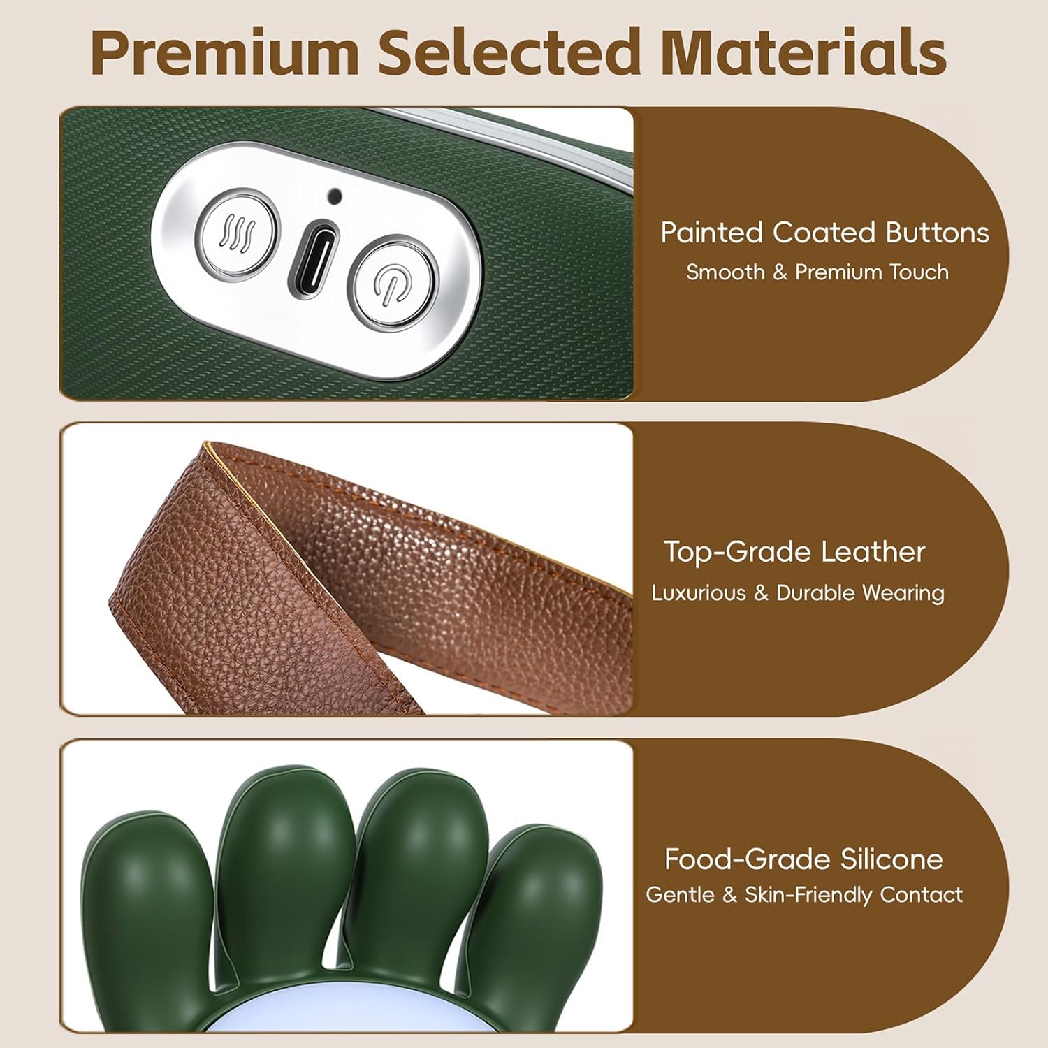 Shoulder and Neck Massager with Heat, 4D Deep Tissue Massage with Finger Pressure for Back, Neck & Shoulder, Portable Compact Design to Relieve Muscle Fatigue and Stiffness, Green