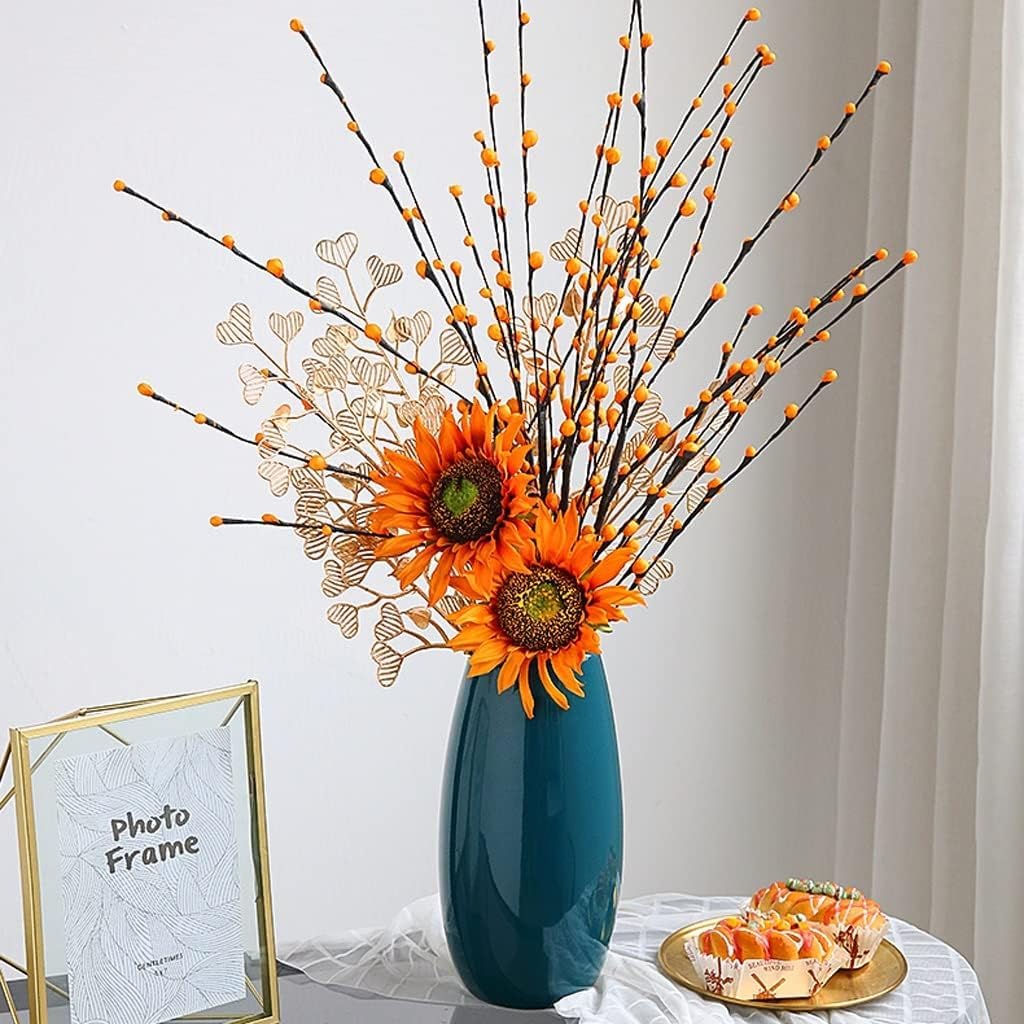 Girasole, salice Argentato Artificiale, Bonsai, Fiori Artificiali squisiti, Fiori Finti per Feste da Tavolo, Bouquet da Interni