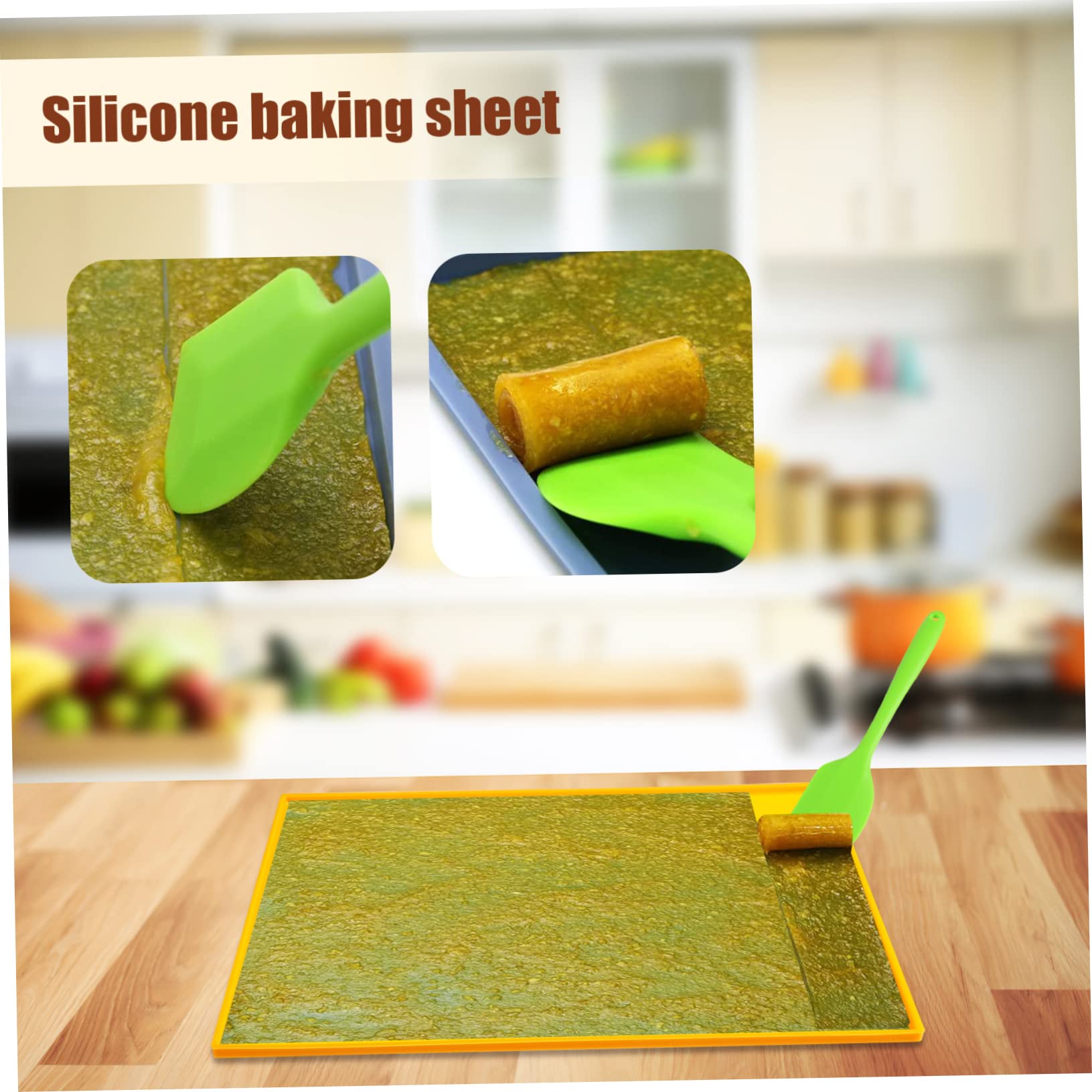 Silikon Backmatte mit Rand Antihaft Wiederverwendbar Hitzebeständig von 50°c bis 250°c mit Spatel für Backofen