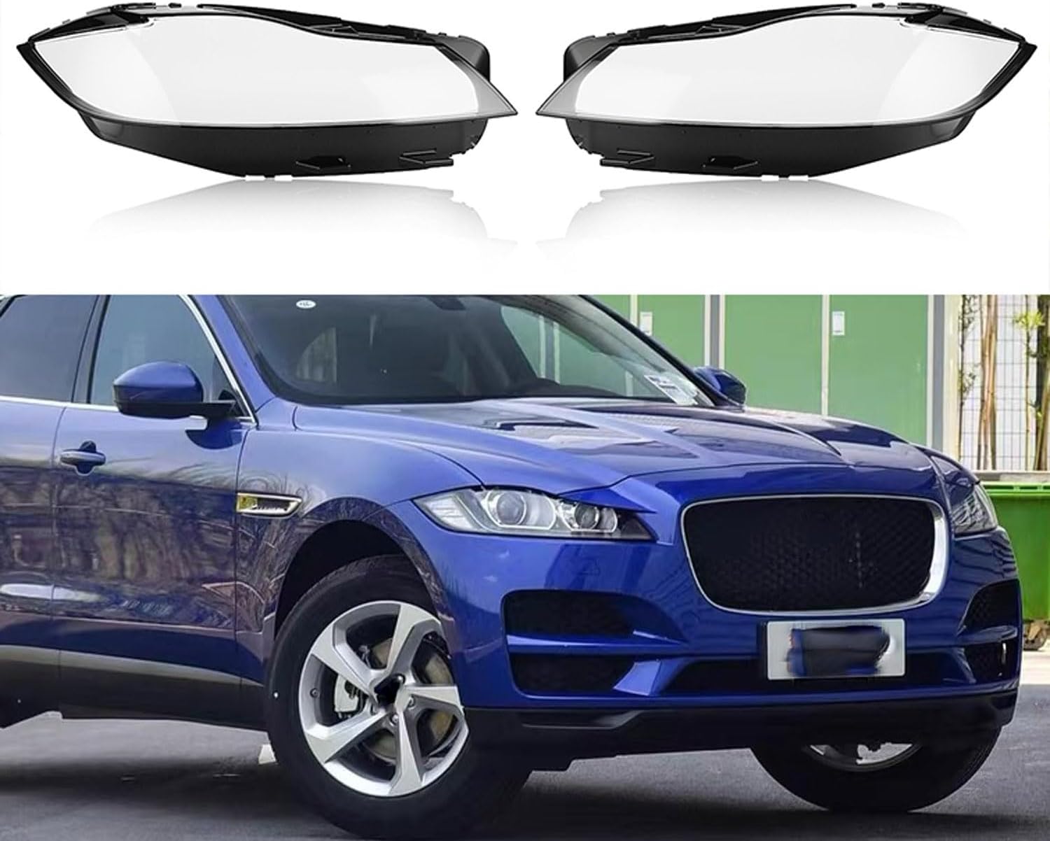Car Headlight Lens Cover for Jaguar F-Pace 2016 2017 2018 2019 2020, Car Headlight Cover Replacement Headlight Shell Transparent Lampshade Lens Accessories,Left