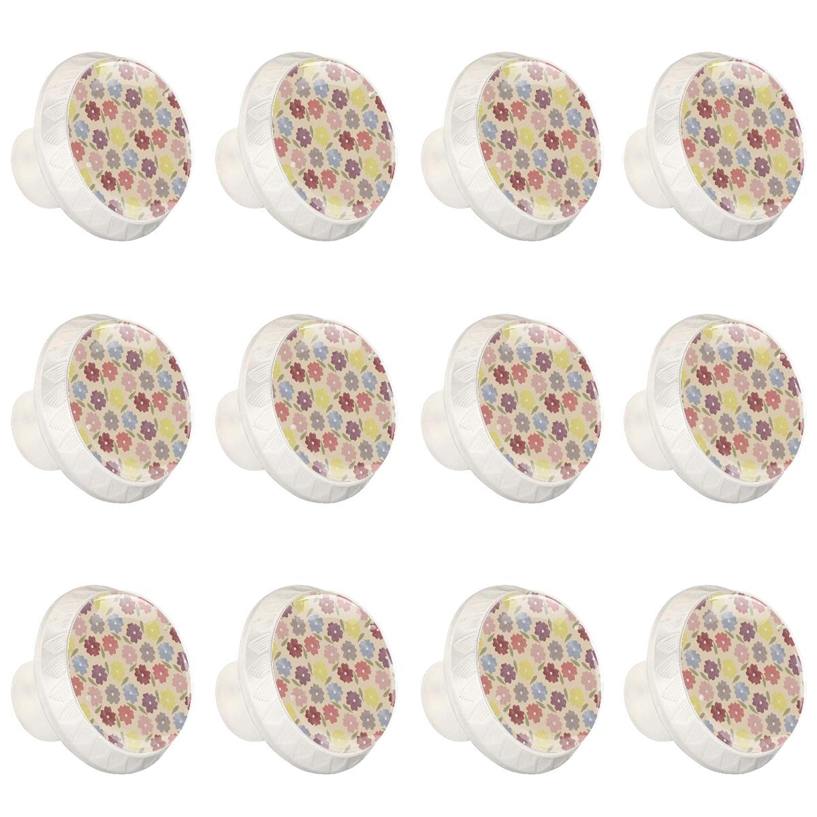 Boutons de cuisine fleurs colorées pour égayer les tiroirs de placard de la maison