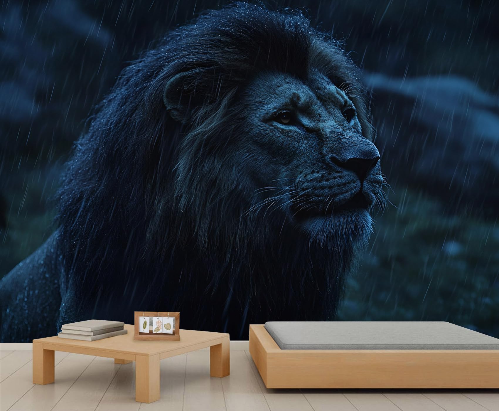 Lion Mural Lion Wallpaper Wild Animals Wall Mural Commercial Hotel Poster Custom Wallpaper Massive Panoramic Wall Poster (Non-self-Adhesive)