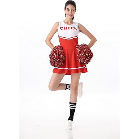 Amazon S C Live ラブリーチアガールコスチューム チアリーダーコスプレ衣装 チアガールワンピース チアリーダーワンピース トップス ミニスカート サッカーベビー服レ バスケットチアガール服 お揃い女子の応援団員ユニフォーム スポーツウェア ダンス服 6色入り