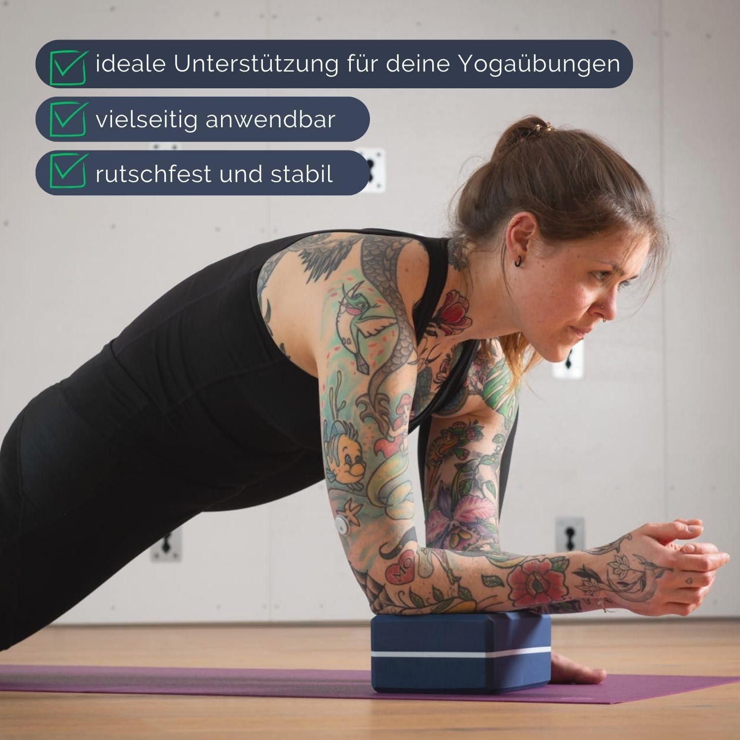 Bodhi ASANA Brick | Yogablock aus EVA Schaumstoff | Hilfsmittel für Anfänger & Fortgeschrittene | Trainingszubehör für Yoga, Pilates & Meditation | Praktisches Equipment für Iyengar Yoga